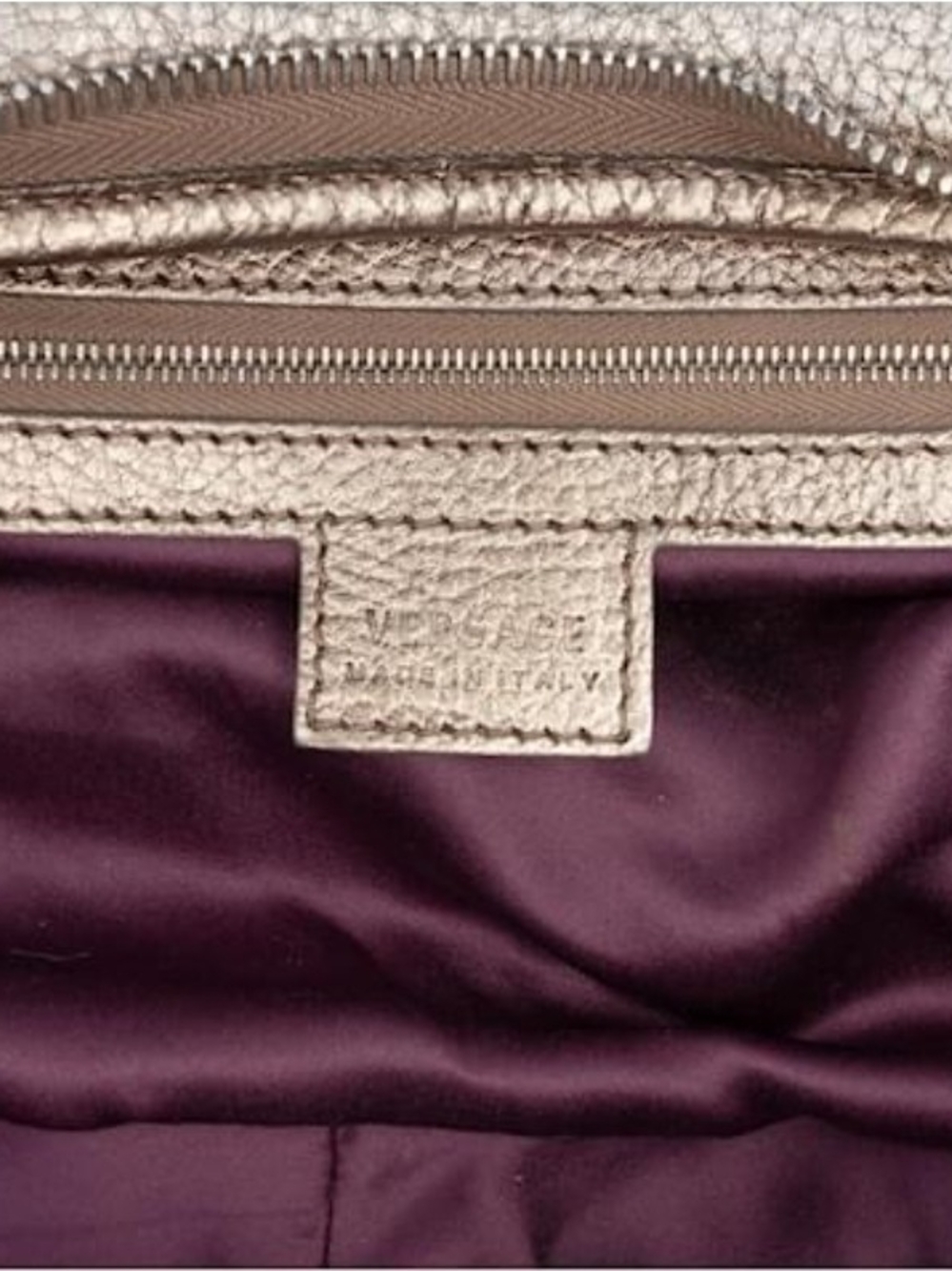 Versace leather shoulder bag in silver quilted - Picture 7 of 8